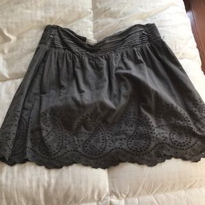 Grey eyelet skirt